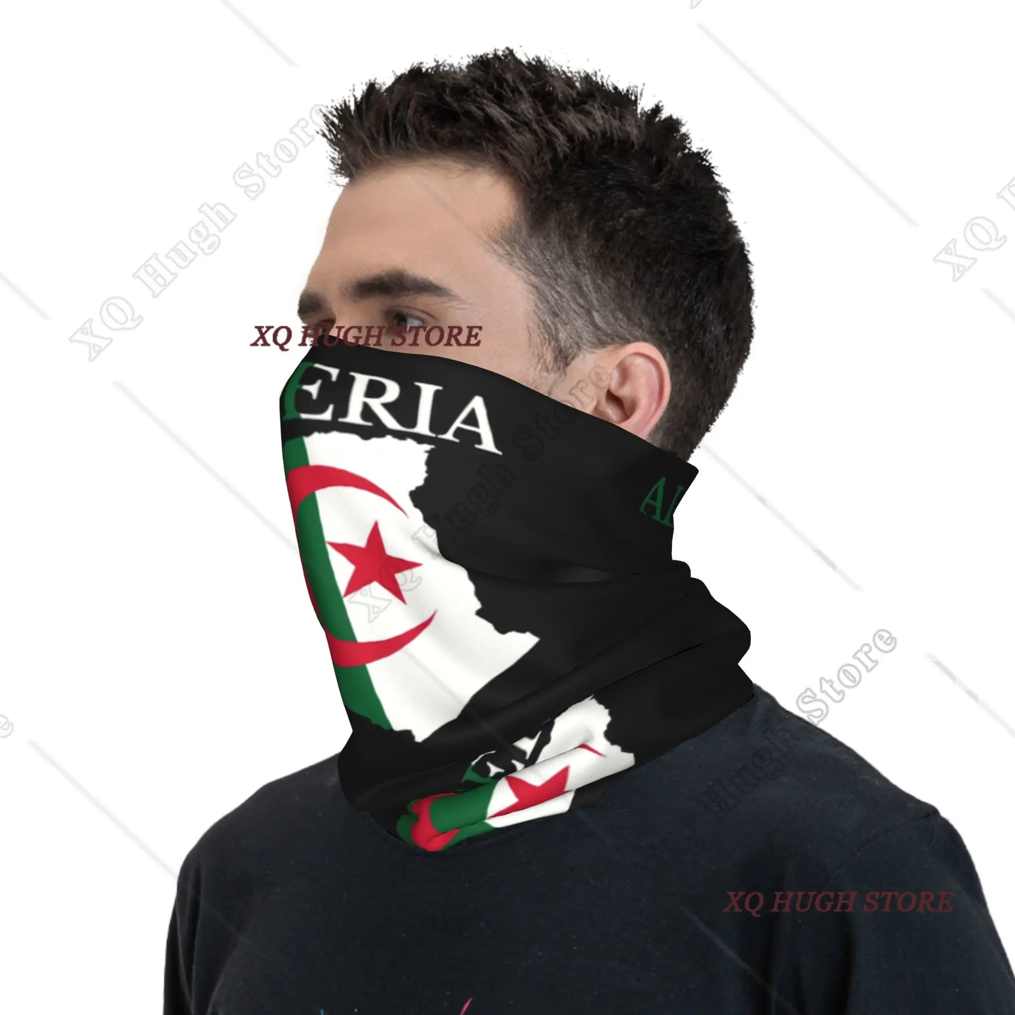 Benutzerdefinierte Algerien Flagge Karte Winter Stirnband Halswärmer Frauen Männer Ski Jagd Schlauch Schal Algerien Herz Gesicht Bandana Gamasche