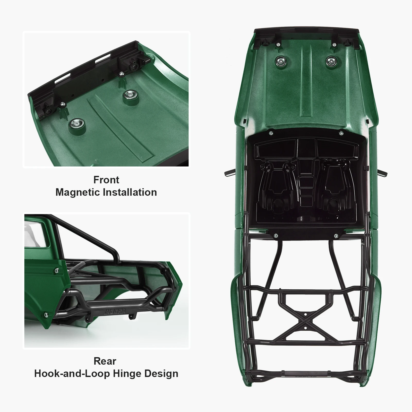 INJORA IR60-10 Hard Body with Interior & Bed Cage for 1/10 RC Crawler