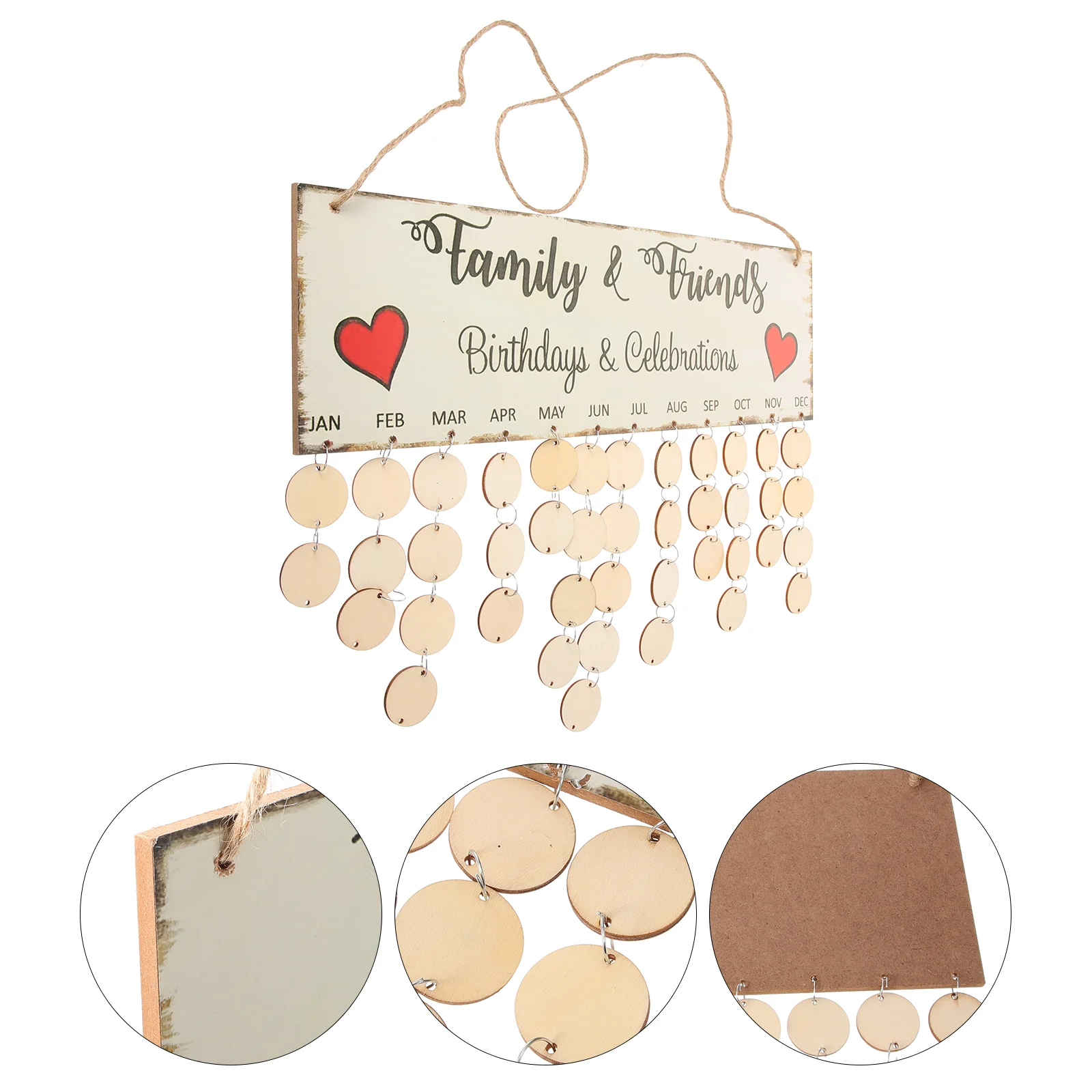 

Birthday Reminder Advent Calendar for Children Christmas Family Board Wooden Block Wall