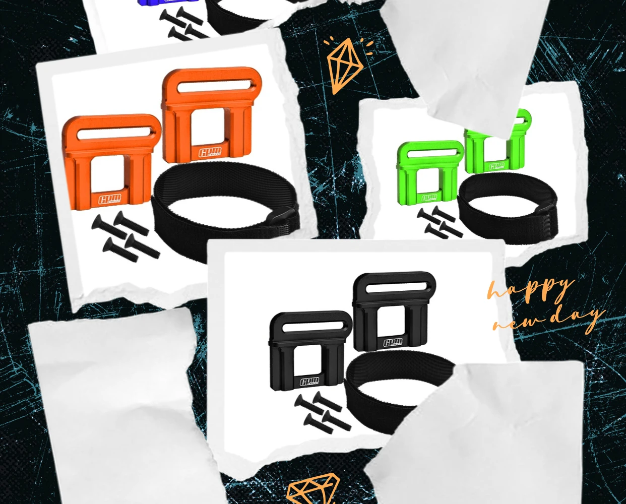 

GPM 7075 Alloy Retainer, Battery Hold-Down For TRAXXAS 1/8 6S Maxx Slash Sledge 95076-4