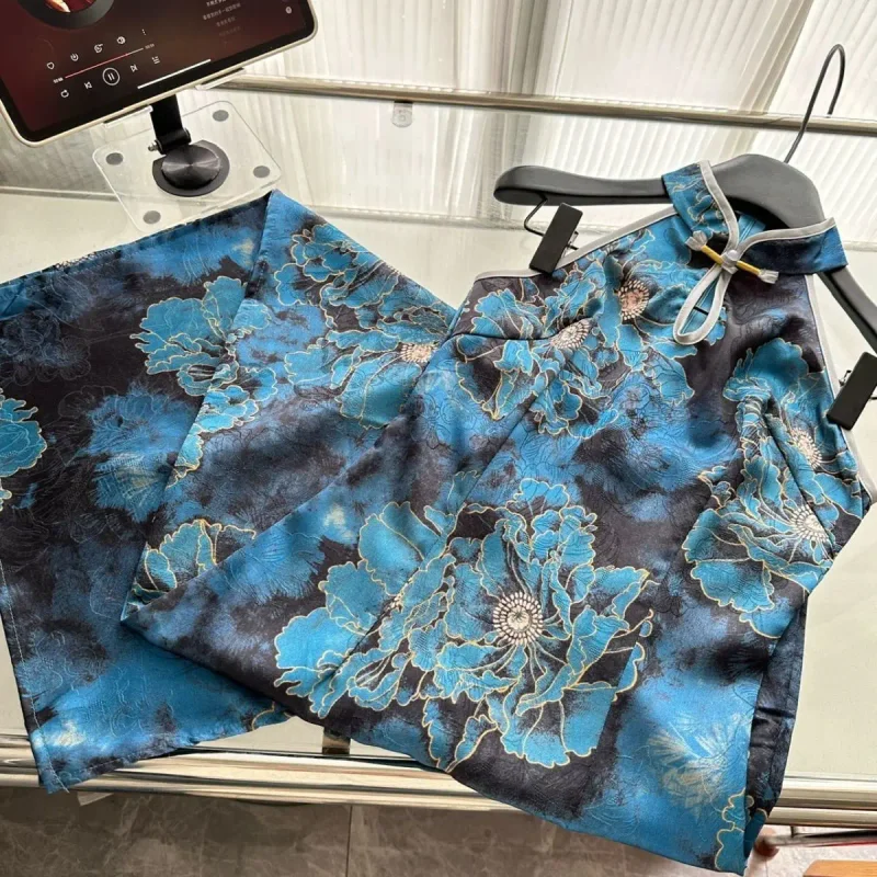 Jacquard Satin Cheongsam Schlitz Kleid Neue Chinesische Stil Retro Elegante Kleid frauen Qipao Kleid Weibliche