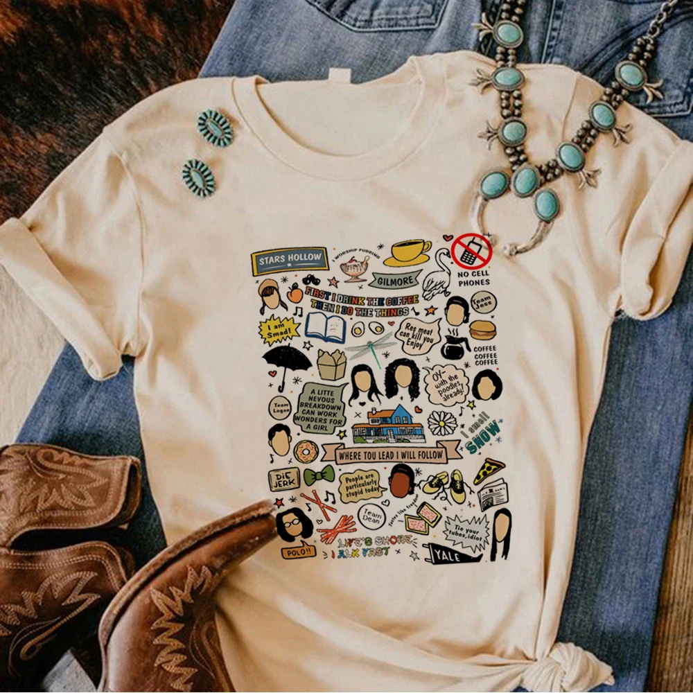 Gilmore Girls t shirt women funny manga summer tshirt female Japanese streetwear 2000s clothes