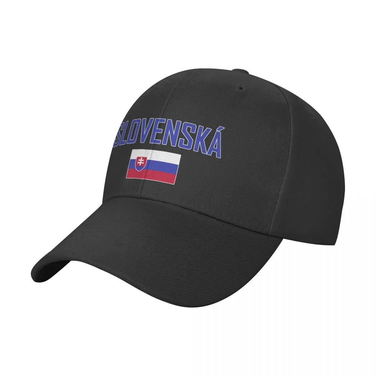 The Slovak Republic Country Name With Flag Sun Baseball Cap Breathable Adjustable Men Women Outdoor Hat For Gift