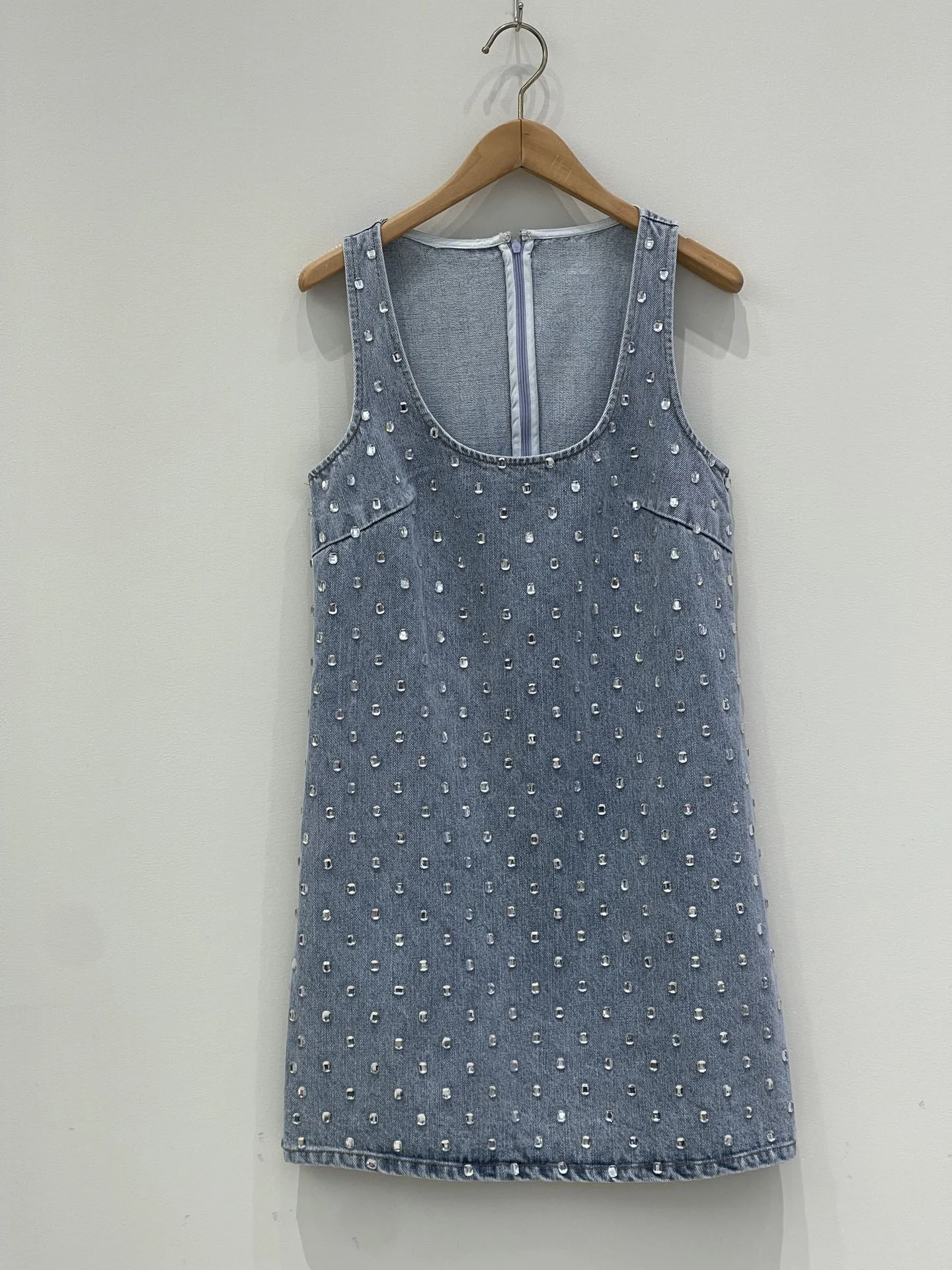 

2024 Women's Clothing Diamond Denim Dress Spring Summer New 0810