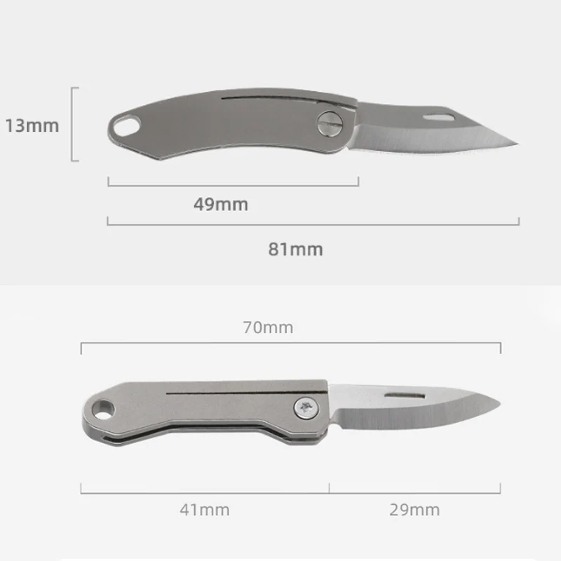 New Pure Titanium Mini Knife Sharp Demolition Express Knives Keychain Pendant Letter Opener Unboxing Knife Portable EDC Tool