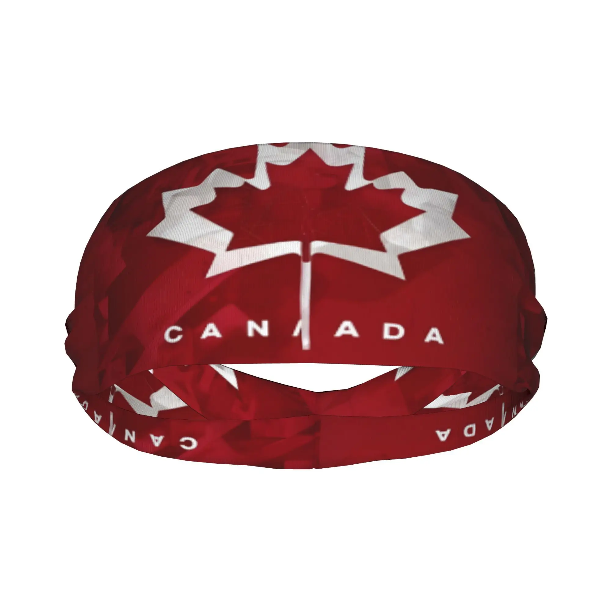 Canada Maple Leaf Print Headband Sweat Absorbent Elastic Non-slip Sports Hairband for Patriotic Canadians Outdoor Daily Unisex