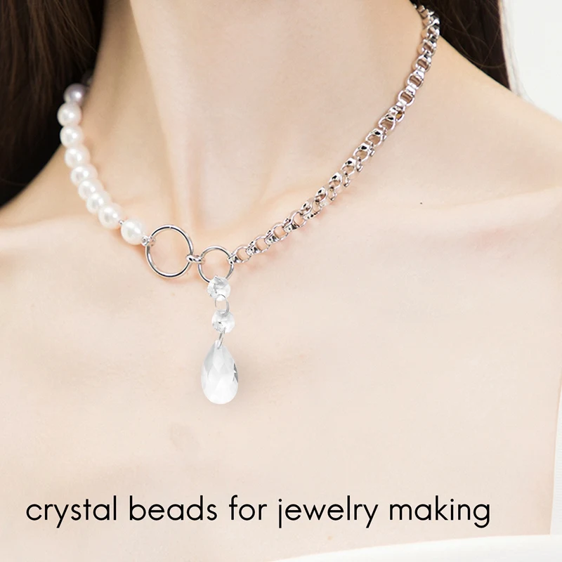 

Chandelier 20Pcs Chandelier Crystals,Clear Teardrop Crystal Chandelier Pendants Parts Beads,Hanging Crystals For