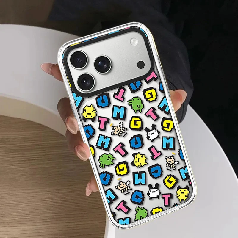 

Colorful Letter Doll White Border Magnetic Phone Case Cover for IPhone 13 14 15 16 17 Pro Max Case for IPhone Air