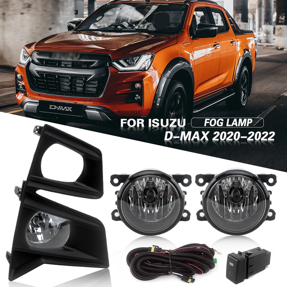 Front Bumper Fog Lamp Upgrade Kit FOR Isuzu D-MAX 4X4 2020 2021 2022 Version Additional Foglight Set Switch + Wiring