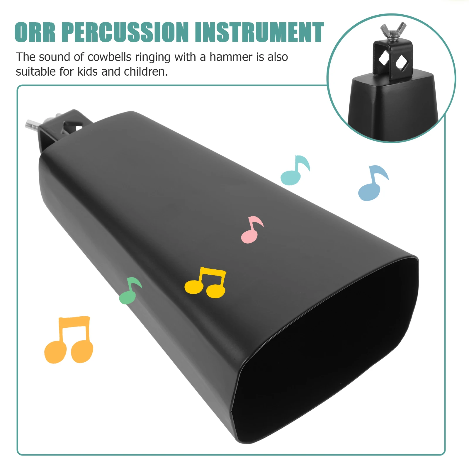

Cowbell Musical Instrument for Hand Percussion Childrens Instruments Bells Metal Kids with Handle