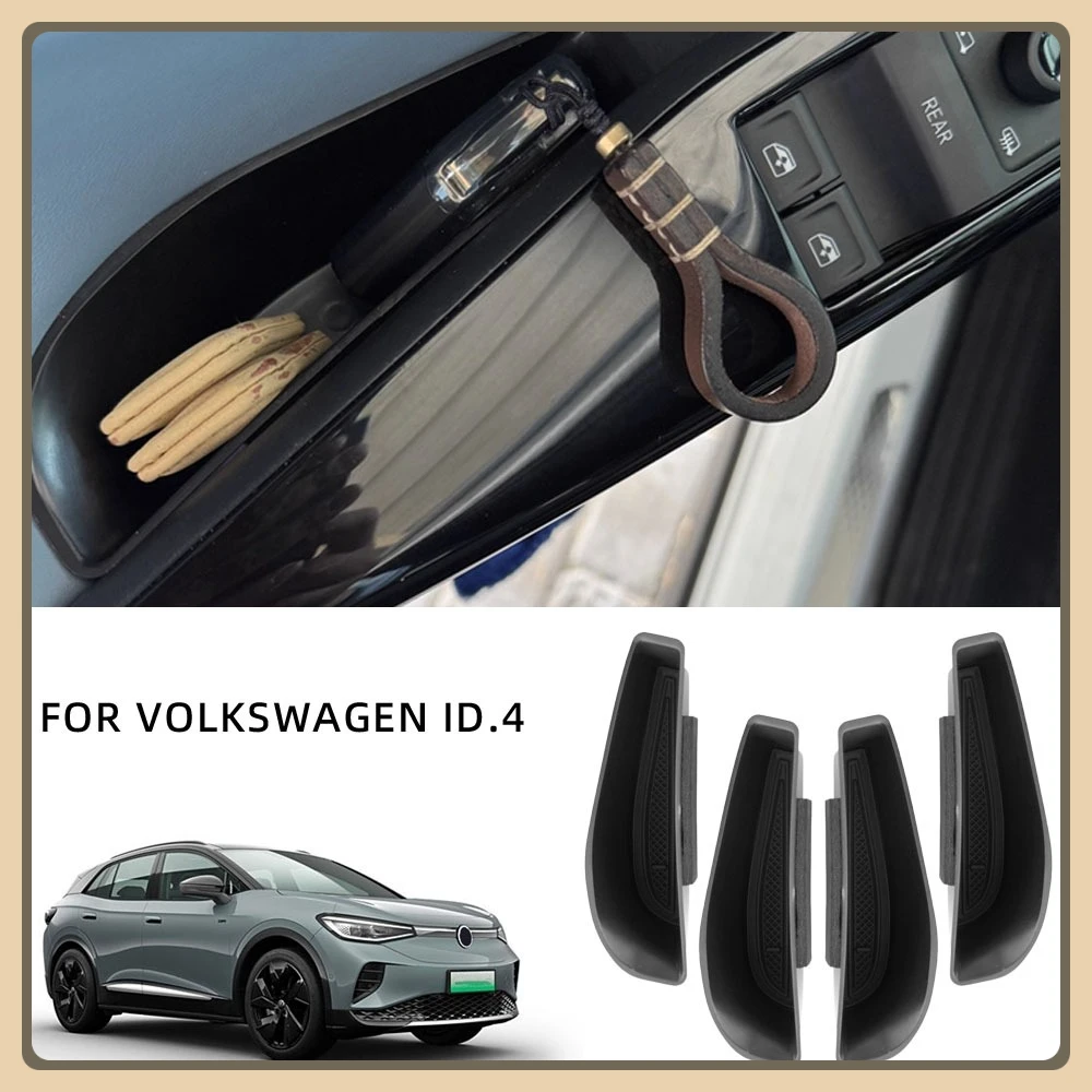 Auto ABS Kunststoff Innentürgriff Armlehne Aufbewahrungsbox Container Halter Tablett Organizer für VW ID.4 ID4 ID4