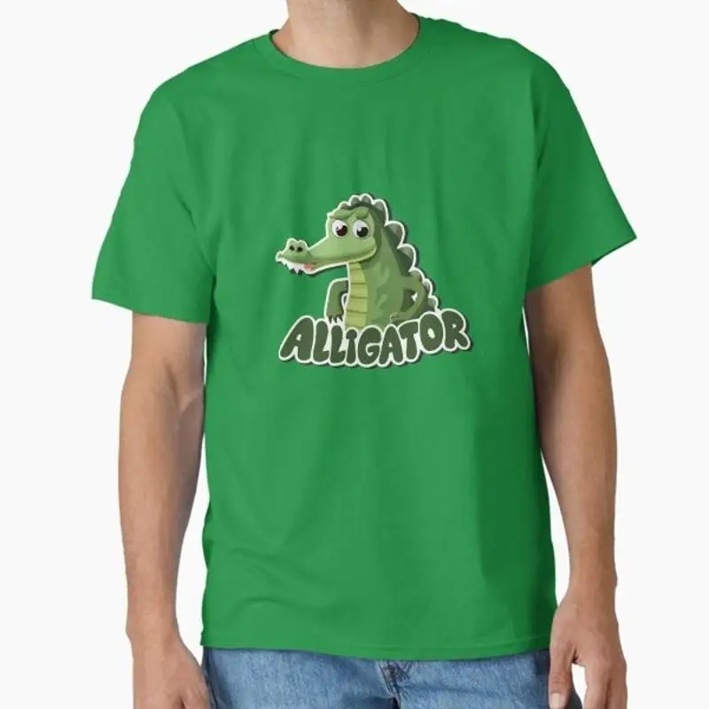 Vector Art Cartoon Alligator Green Classic T shirt Made in US AUS Size S 2XL
