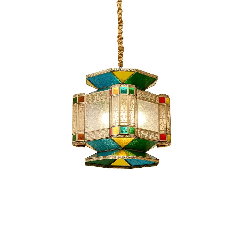 Moroccan hollow carved brass chandelier, restaurant hotel Arabic all-copper romantic creative chandelier