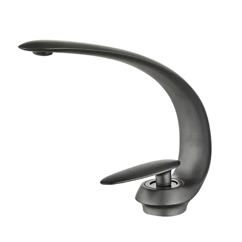 

White Creative Minimalist All Copper Bathroom Household Hot and Cold Faucet Toilet Washbasin Washbasin Basin Basin