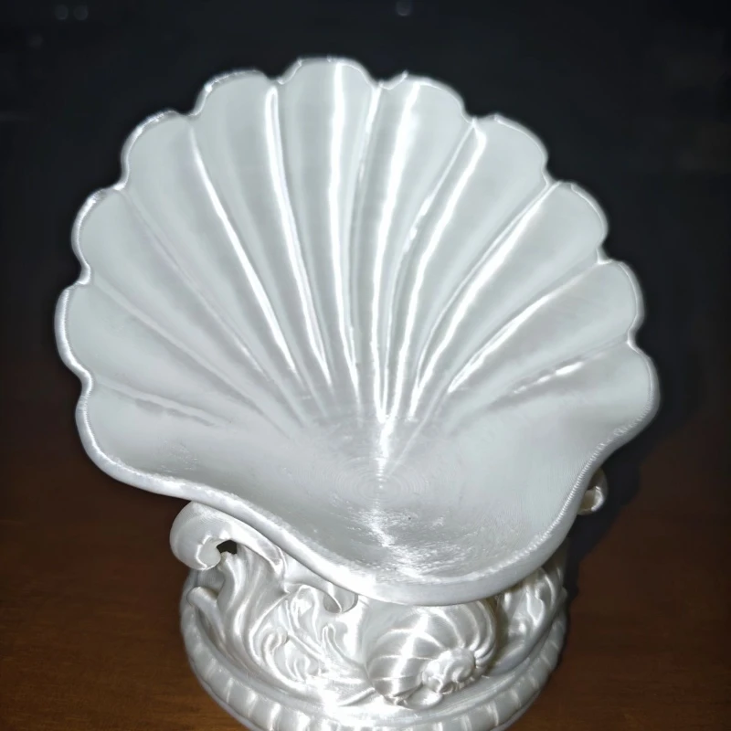 3D Printed White Pearlescent Shells Can Be Used As Key Plates, Jewelry Boxes, Doll Base Ornaments