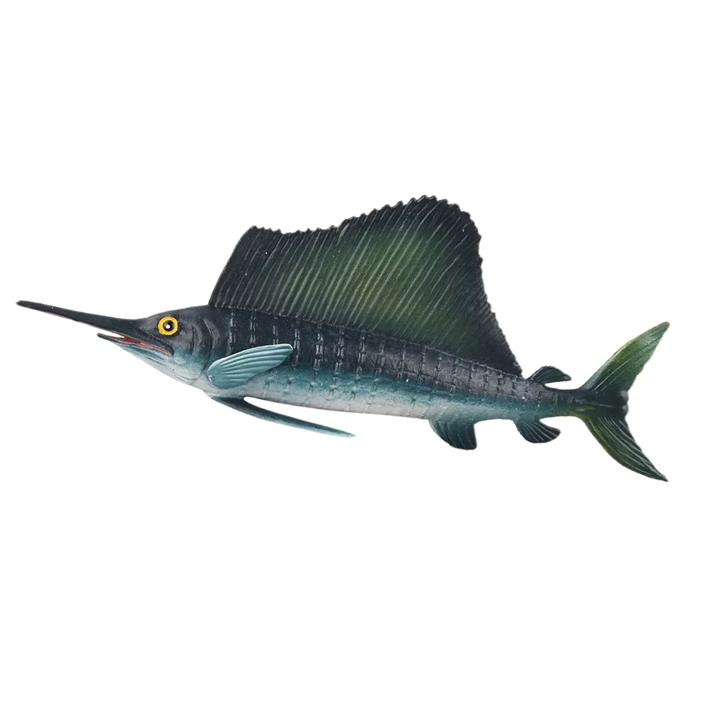 

1pc Simulated Sailfish Premium Plastic Marine Animal Decor Lifelike For Kids Learning Collection Home Decoration Handicraft
