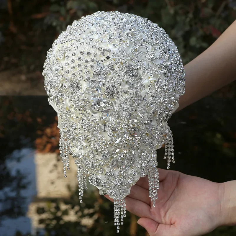 Full Diamond Bridal Bouquet Jewelry Tassel Hand Water Drop Bouquet Wholesale
