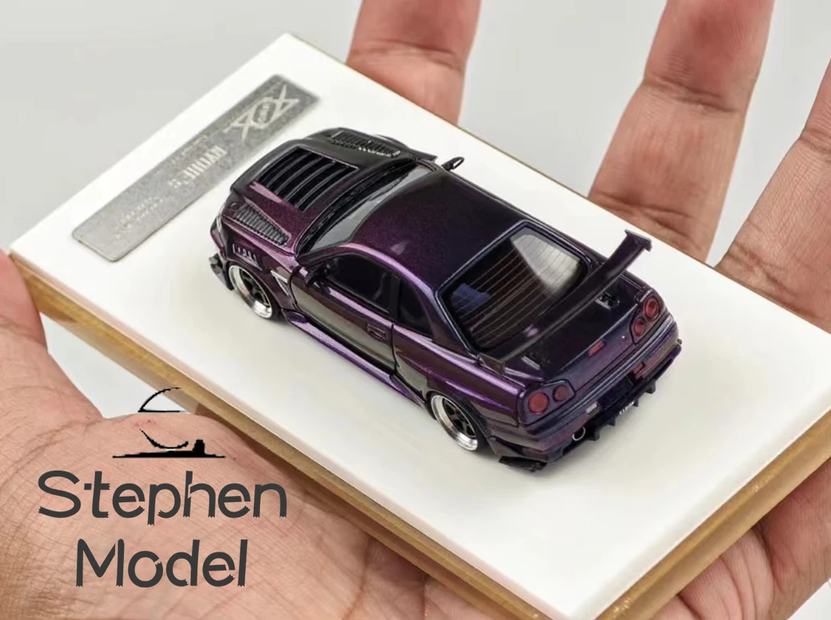 Error 404 1:64 GTR R34 Candy purple Chameleon Limited resin car model