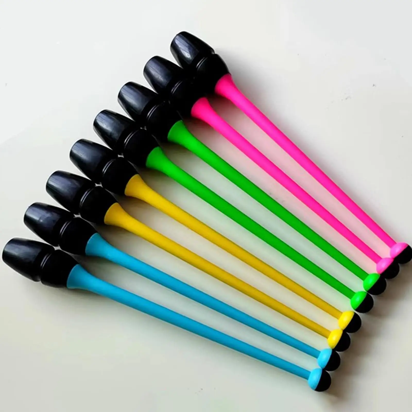 Bastones de Gimnasia Rítmica Artísticos con Punta de Goma, Accesorios para Competencia y Práctica de Gimnasia Rítmica