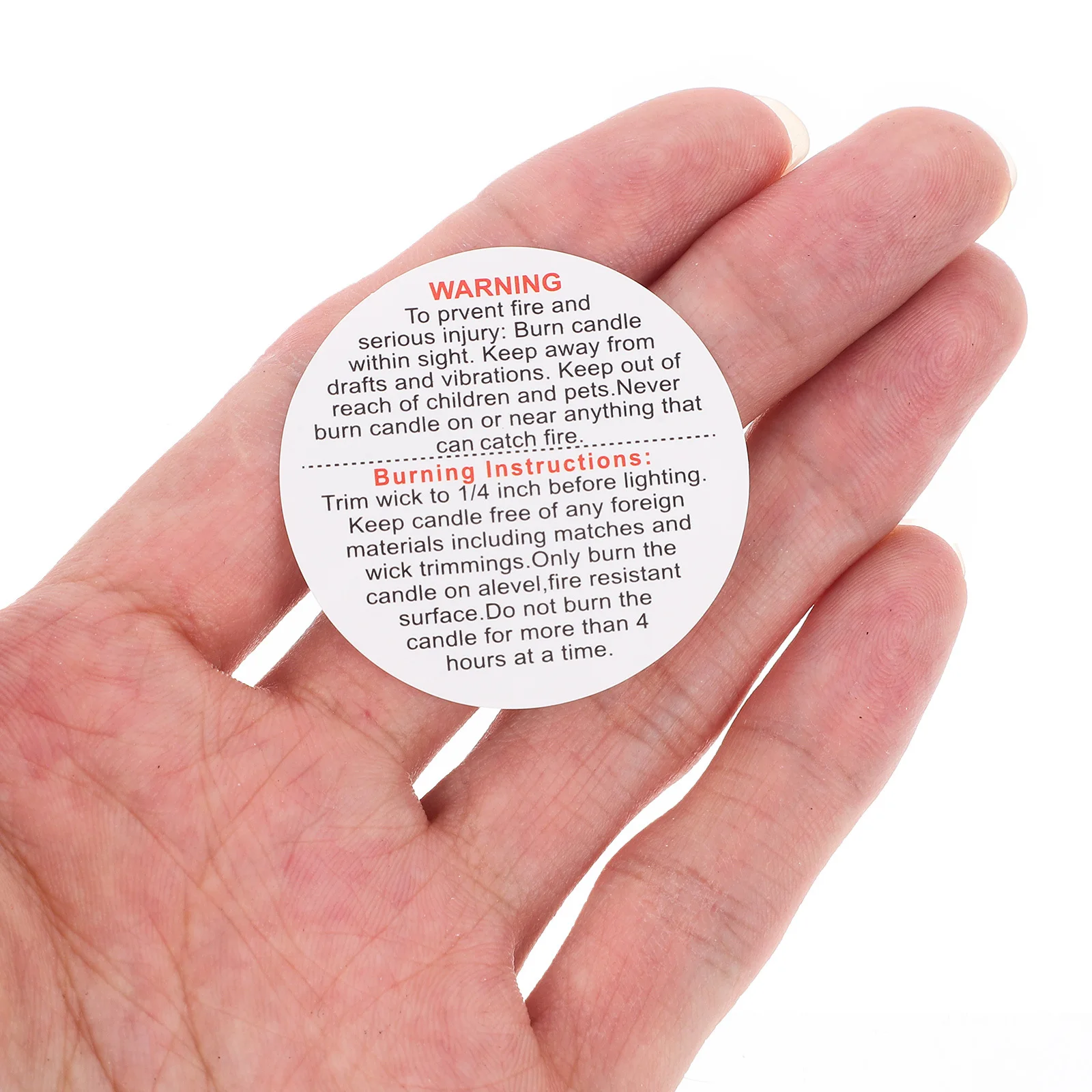 10 Sheets Warning Stickers High Temperature Safety Labels for Aromatherapy Making Waterproof Flat Round Stickers