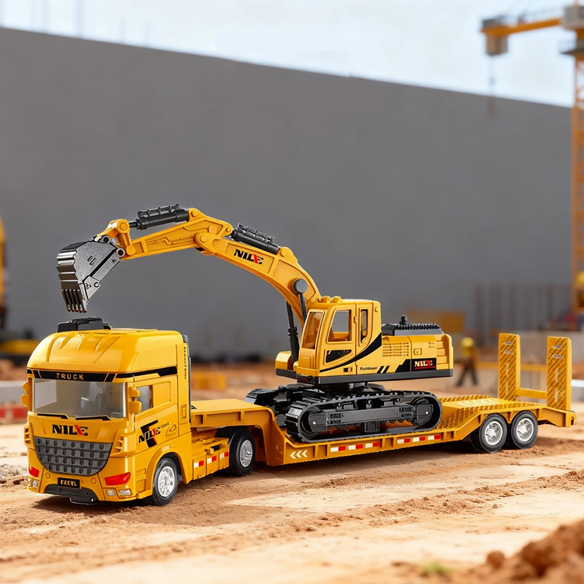 

Truck Model Semi-carrier Container Engineering Vehicle Excavator Transport Inertial Diecast Car Education Toys Gift for Children