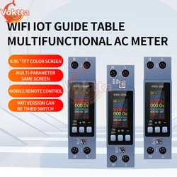 AC85-290V 40A 8-in-1 Digital Voltmeter Amperimetro Current Voltage Tester 0.96 Inch TFT Color Screen Remote Control Power Meter