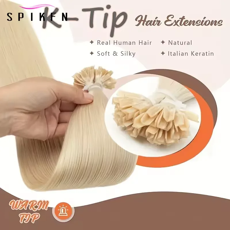 ブロンドフュージョンKチップヘアストレート12-20インチケラチンチップ人毛カプセル入り50本/パック30gホットプレボンドヘア（女性用）