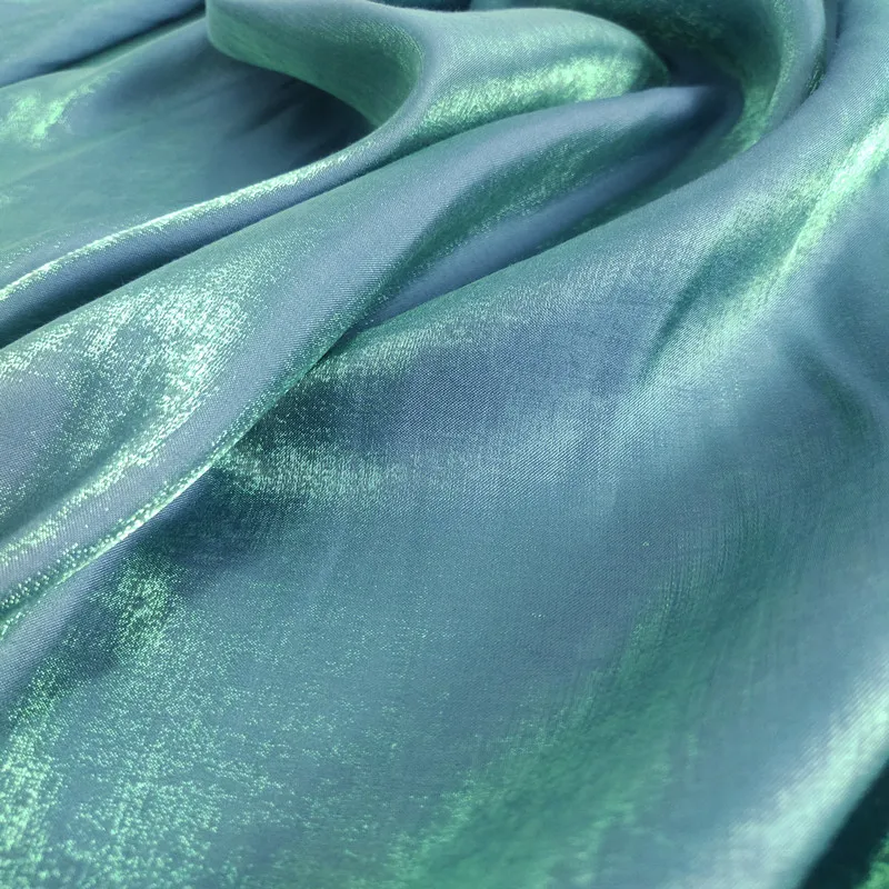 50x150cm Gradient Color Mercerized Satin Fabric Shiny Crystal Glass Silky Glitter Iridescent Fabric Diy Sewing Shirt Hanfu Dress - Image 6