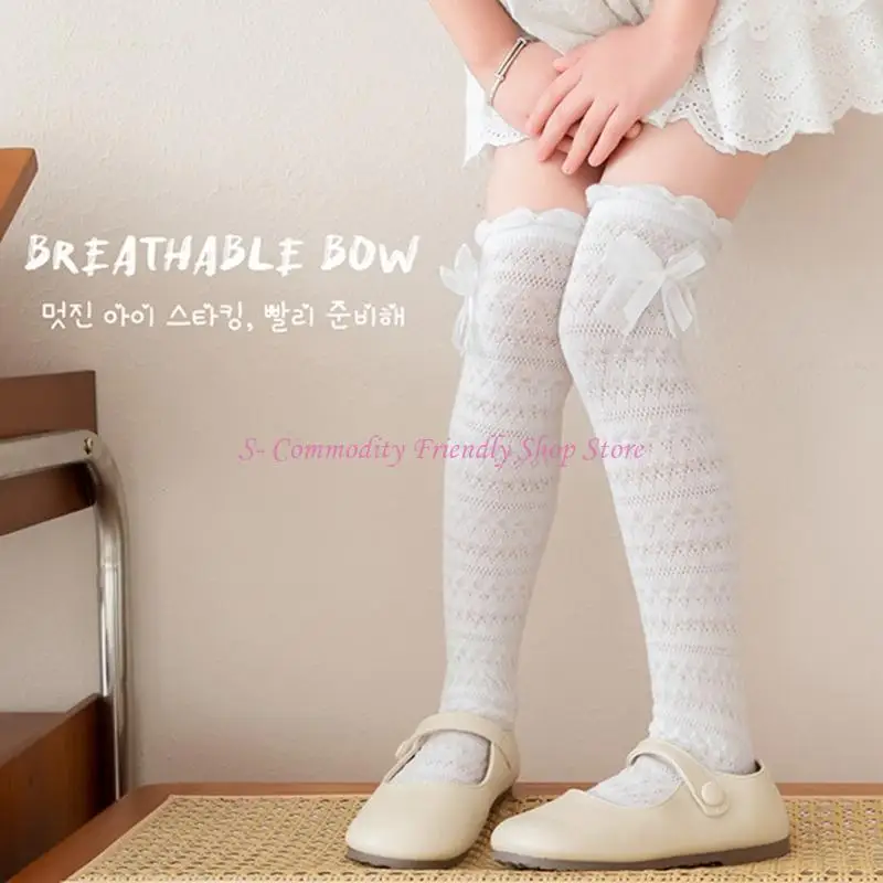 

85AE длинные носки для девочек-подростков 3-8 лет, дышащие носки, детские носки выше колена, детские длинные чулки