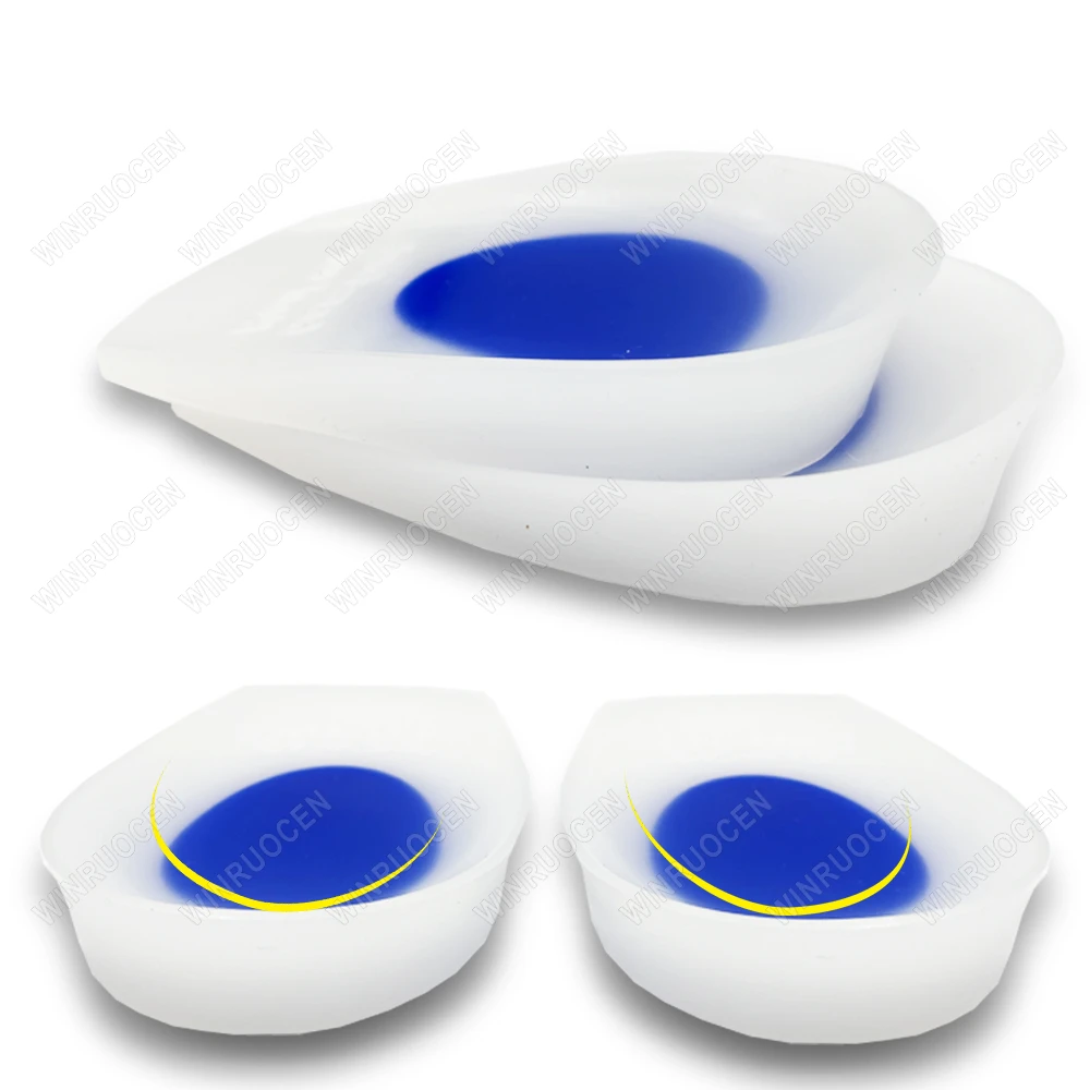 Gel Silicone Heel Inserts Medical-Grade Cushion Shock-Absorbing Heel Spur/Calcaneal Pain Relief Unisex Comfort Heel Cups