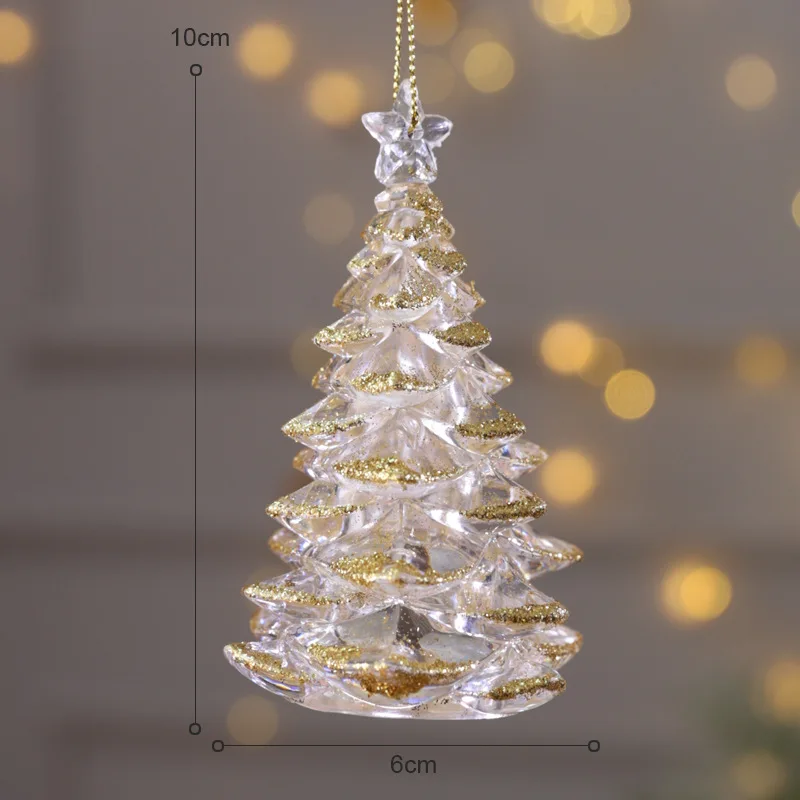 Snowflake Icicle Drop Ornaments Crystal Christmas Tree Transparent Decoration Pendant Christmas Home Decoration Navidad 2023 - Image 6