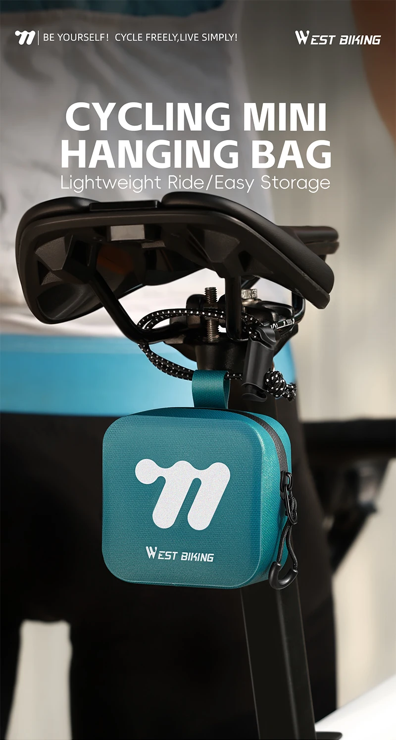 WEST BIKING Mini-Satteltasche, wasserdichte TPU-Fahrradtasche für Fahrrad, zum Aufhängen unter dem Sitz, leichtes Fahrradzubehör – Detail 1