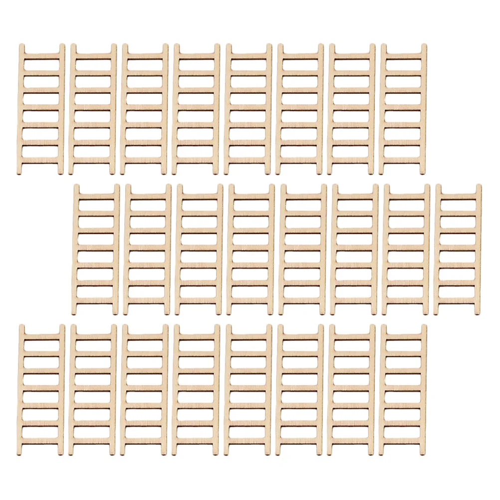 

24 PCS Mini Wooden Ladder Bonsai Use Decor Models Simulation Landscape Decoration Christmas Photography Props