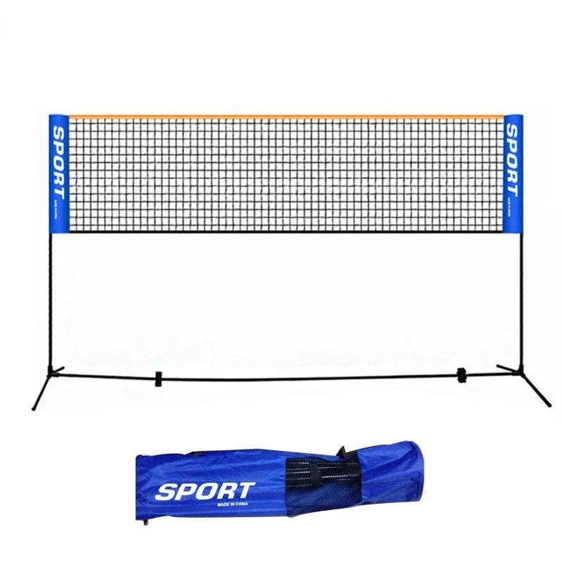 Portable Adjustable Badminton Net Rack Set Multi-function Volleyball Net Bracket Extending Net Rack with Folding Anti-rust Steel