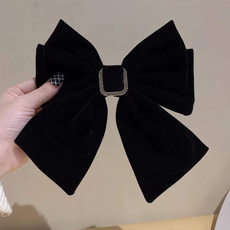 2024 New Velvet Bow Hair Clip For Women big red bowknot hairclip girls large black hair bow barettes lady hairpin accessories