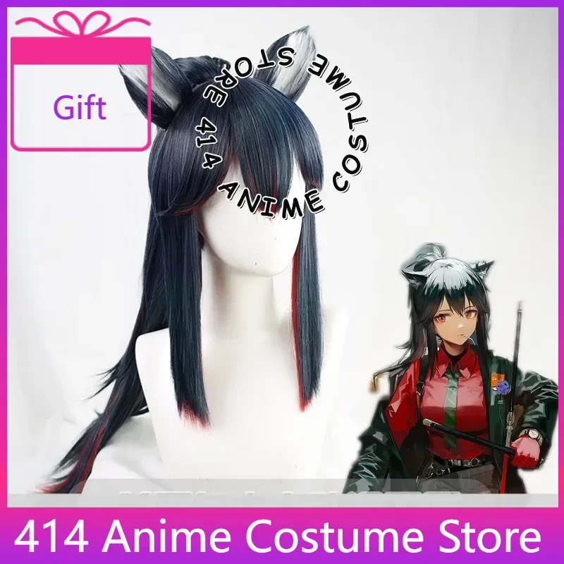 

Texas Cosplay Wig Ears Anime Game Arknights Will Skin Characters Party Wigs Role Play Costume Prop Synthetic Hair Headwear