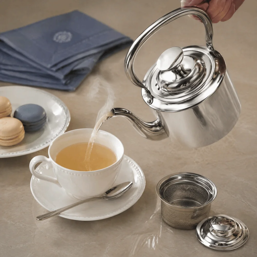 Stainless Steel Gooseneck Stovetop Kettle Top Handle Gooseneck Spout Stainless Steel Teapot 1.5L Capacity Removable Infuser