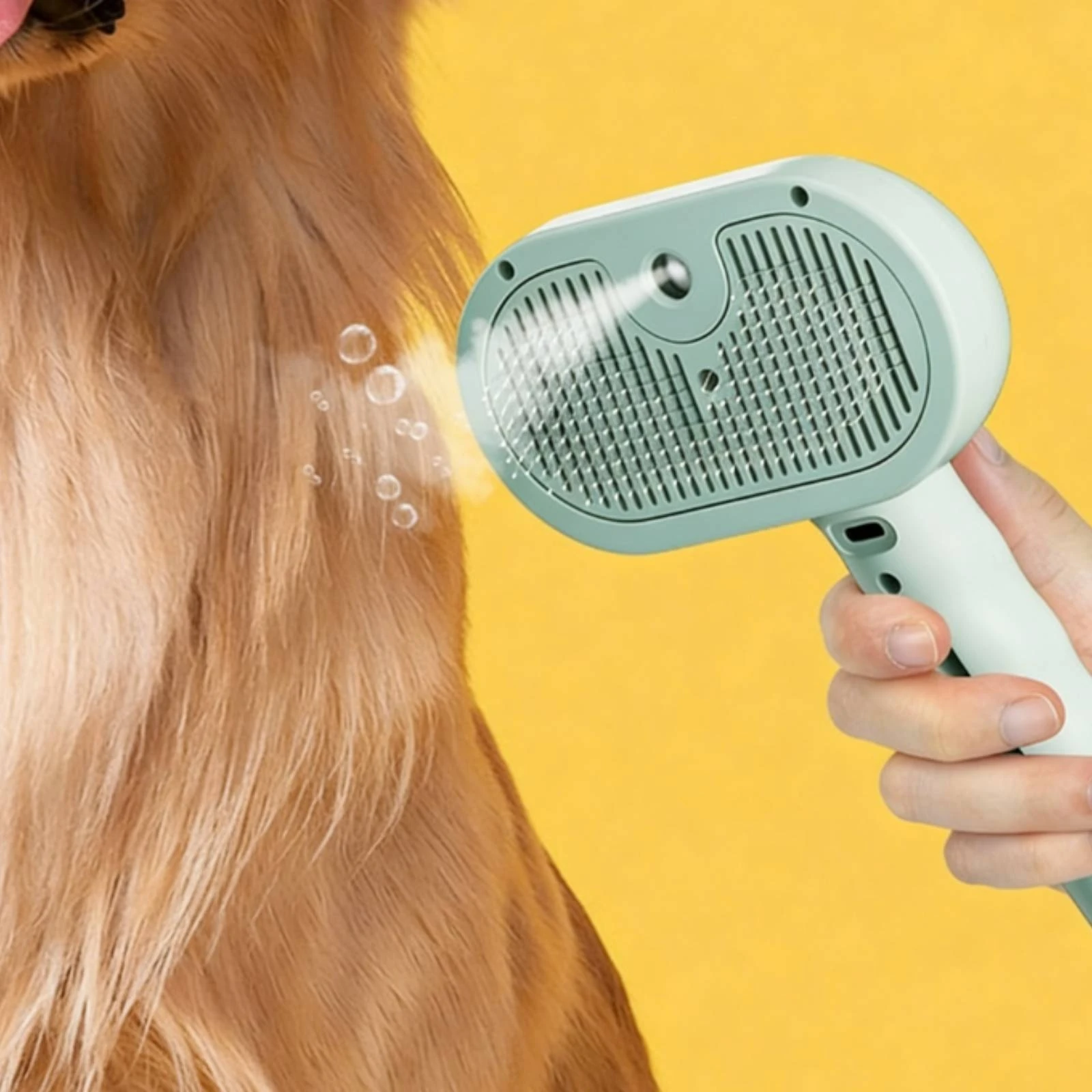 Pet Grooming Spray Brush Handheld Spray Brush with Metal Pins Ergonomic Mist for Dogs