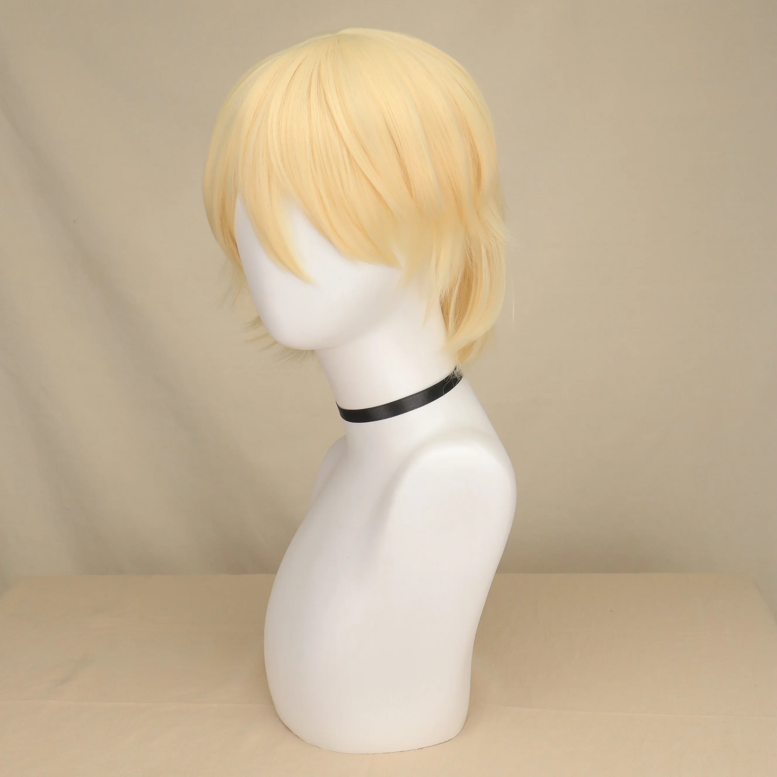 Kostüm Blonde Kurze Perücken für Männer Synthetische Gerade Layered Halloween Perücke Cosplay Haar Perücke für Männliche Frauen Perücken Party Kostüm