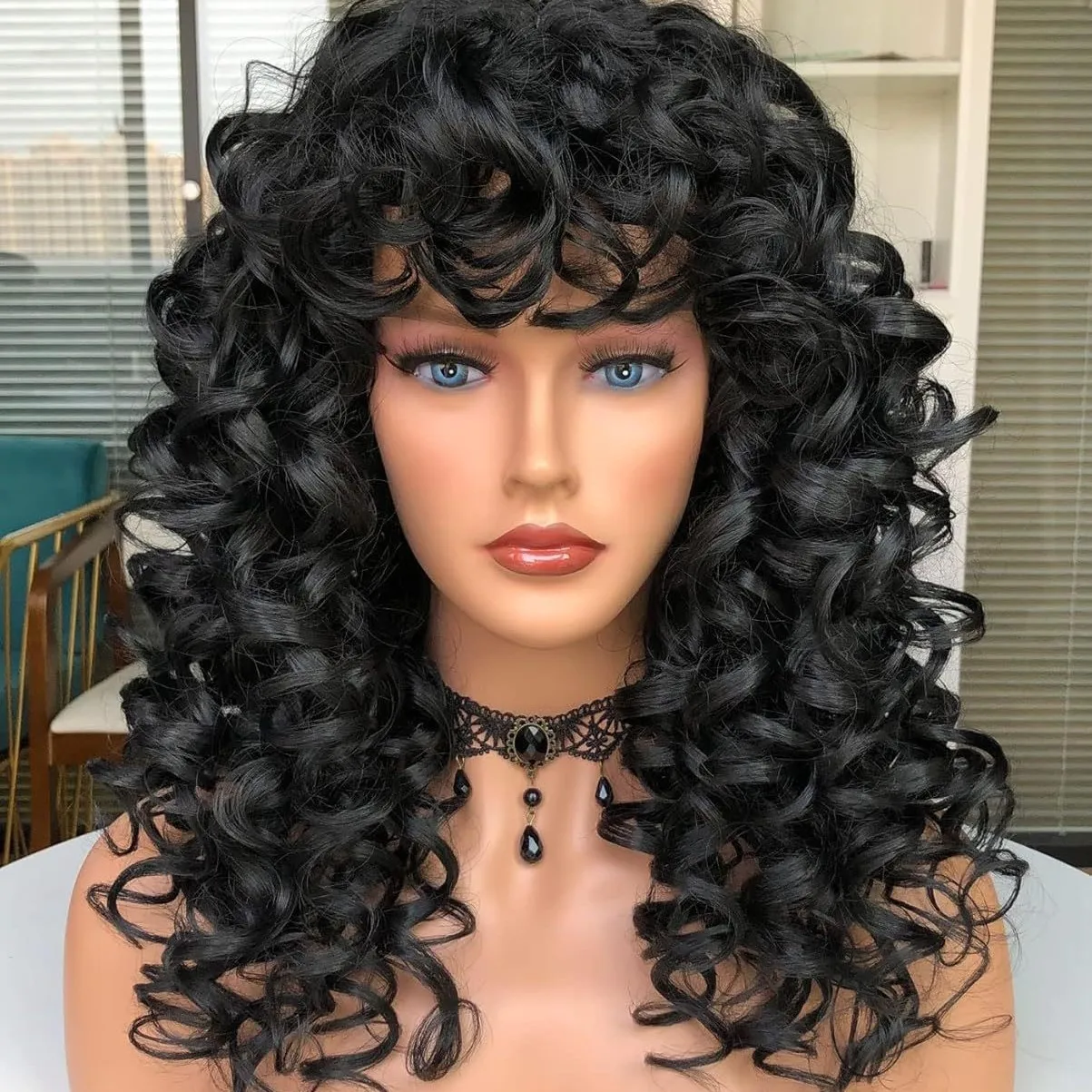 

Synthetic Wigs for Women: Natural African Short Curls, Heat-Resistant Hair, Voluminous Short Curly Wig