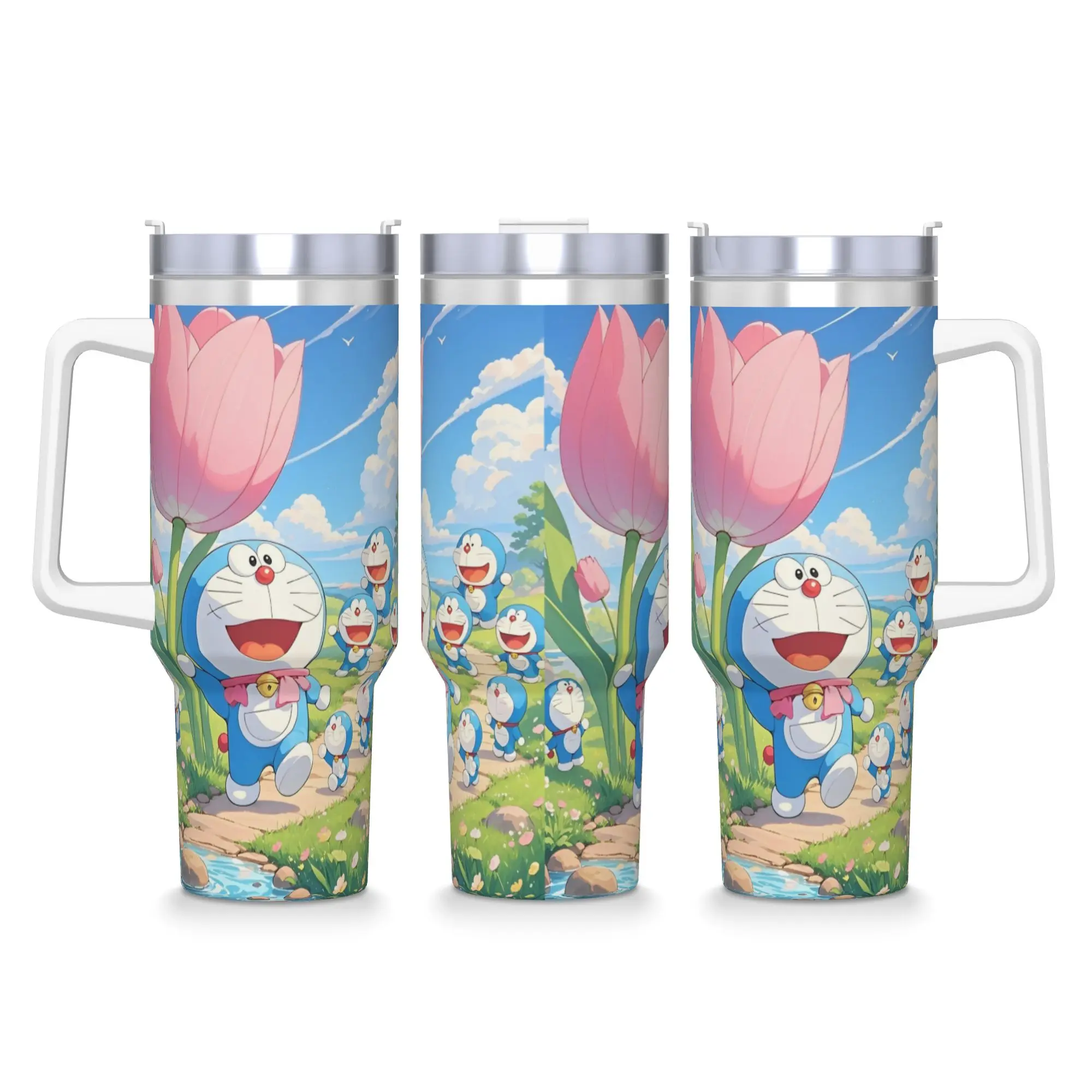

Stainless Steel Tumbler Cartoon D-Doraemon Thermal Cups Leakproof Cold and Hot Car Mugs Travel Custom DIY Water Bottle