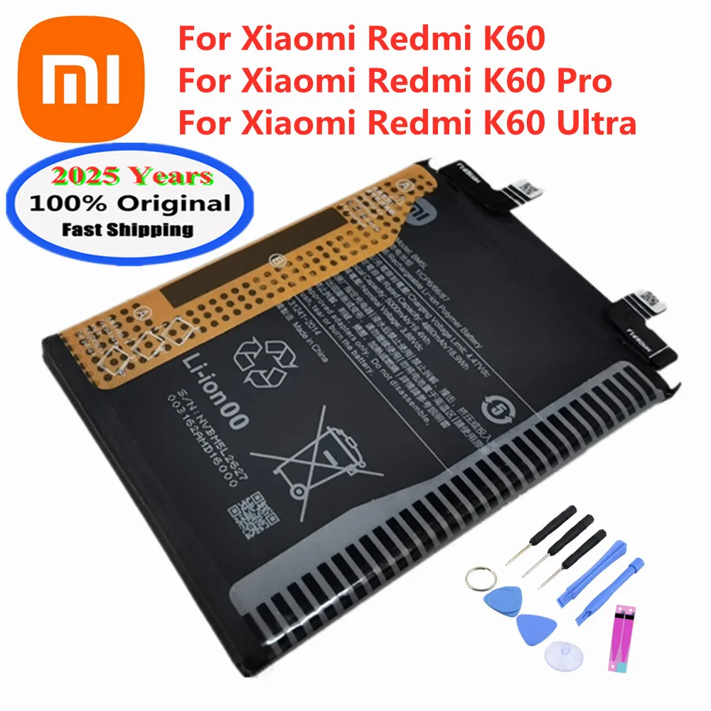 2025 Years BM5L BM5S BM5M 100% Original Battery For Xiaomi Redmi K60 / K60 Ultra / K60 Pro Phone Batteries + Free Tools