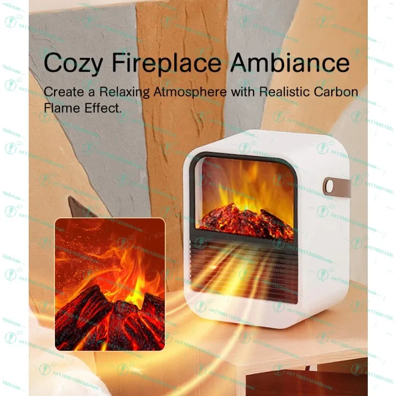 Fireplace Electric Heater Portable Desktop  Heating Stove Radiator with 3D LED Flame for Indoor Home Office Room Festival Gifts