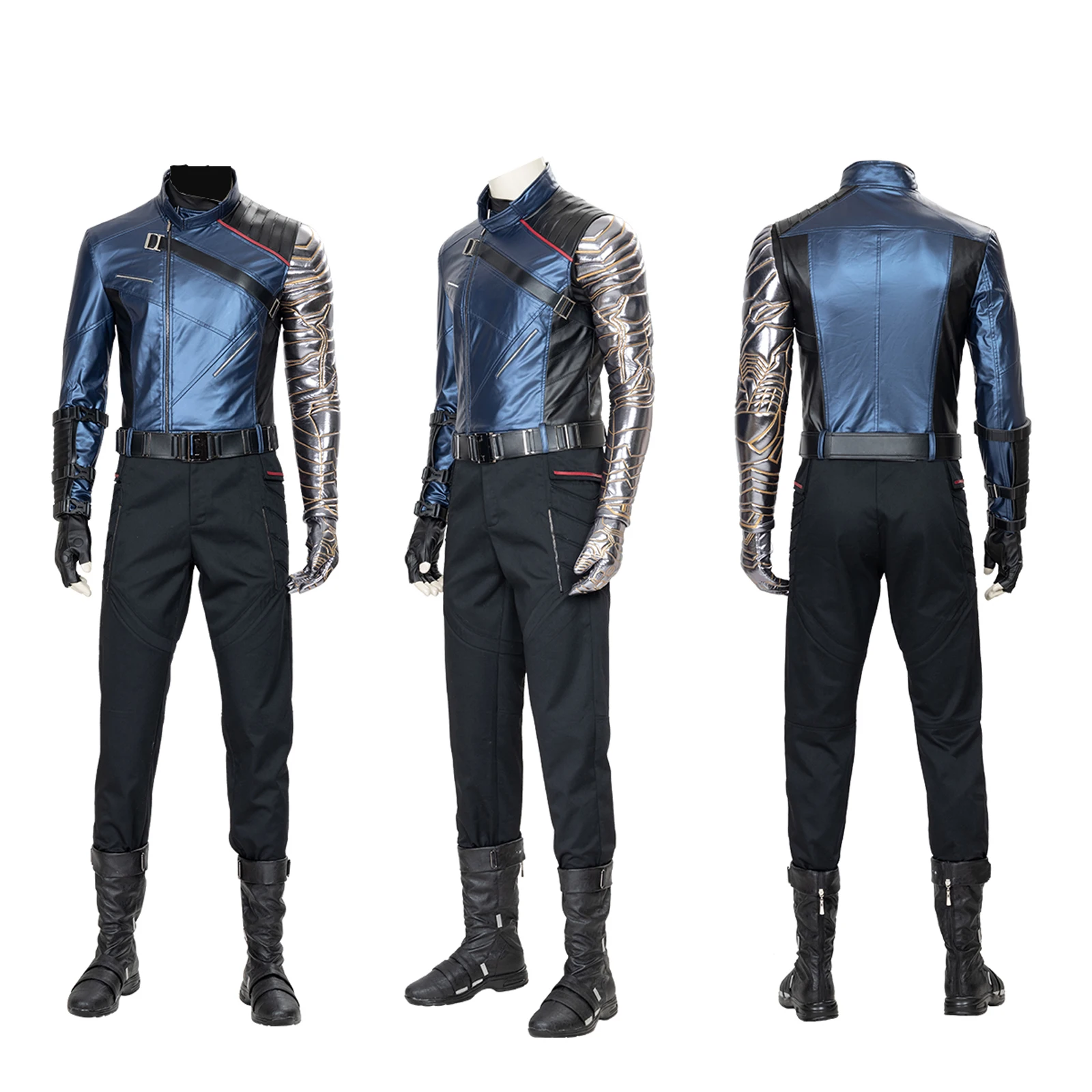 

Superhero Winter Soldier Bucky Barnes Cosplay Costumes Winter Soldier Battle Armor Suit Mens Hallowen Party Role Play Outfits