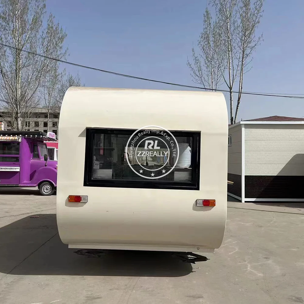 รถบรรทุกพ่วงอาหารพร้อมอุปกรณ์ครัว รถเข็นพิซซ่าขนมพร้อมอุปกรณ์ครบครัน