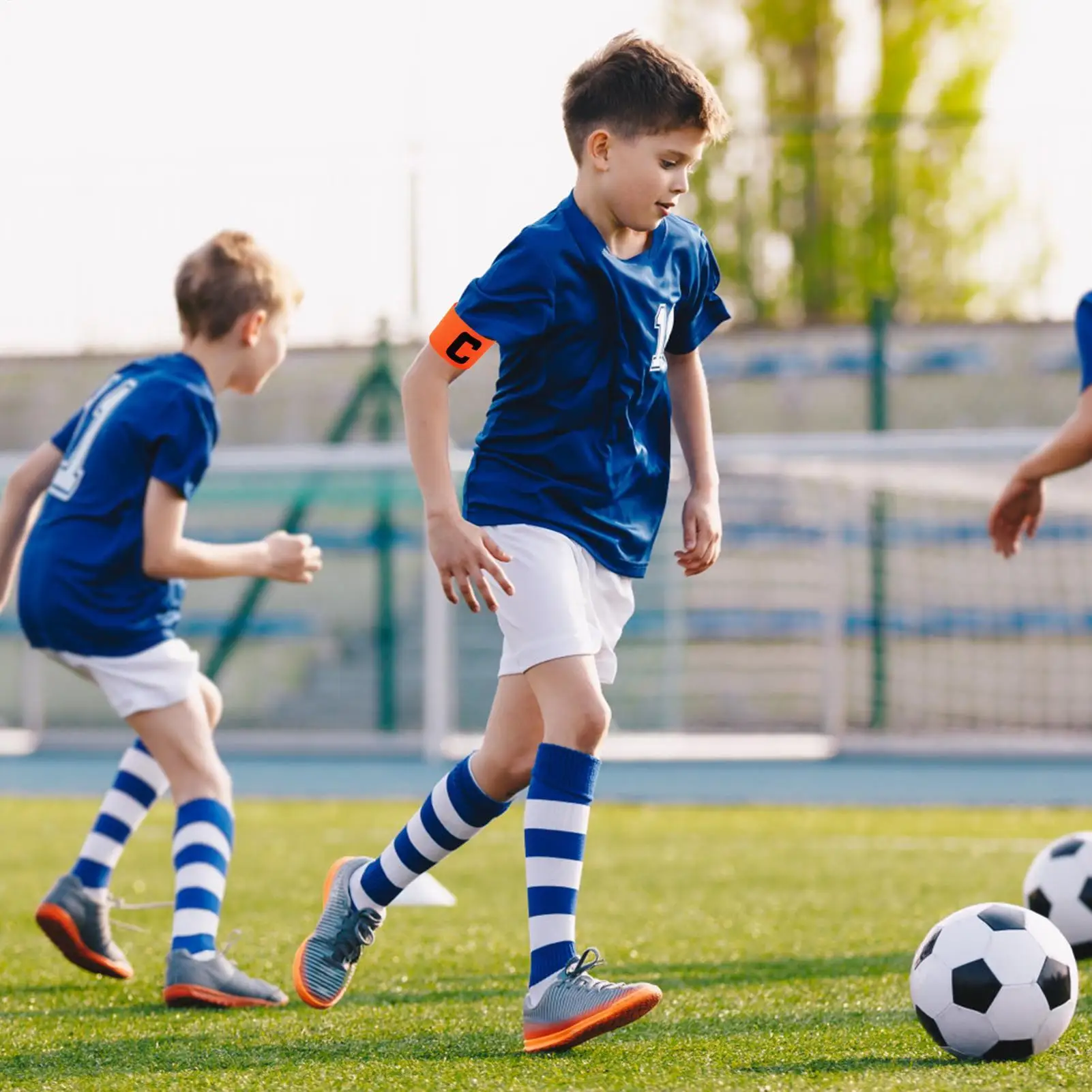 حزام ذراع كابتن كرة القدم للأطفال، معدات تدريب كرة القدم، حزام يد للتجميع، مسابقة الألوان الزاهية