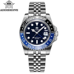 ADDIESDIVE Quartz Watch For Men 40mm Ceramic Bezel Stainless Steel Business Relogio Masculino BGW9  Luminous 20Bar Dive Watch