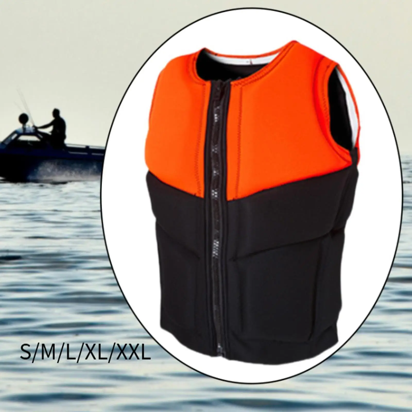 Adult Life Vest Multipurpose Zipper Buoyancy Life Jacket Comfortable Men Women Life Jacket for Surfing Paddleboarding Canoeing