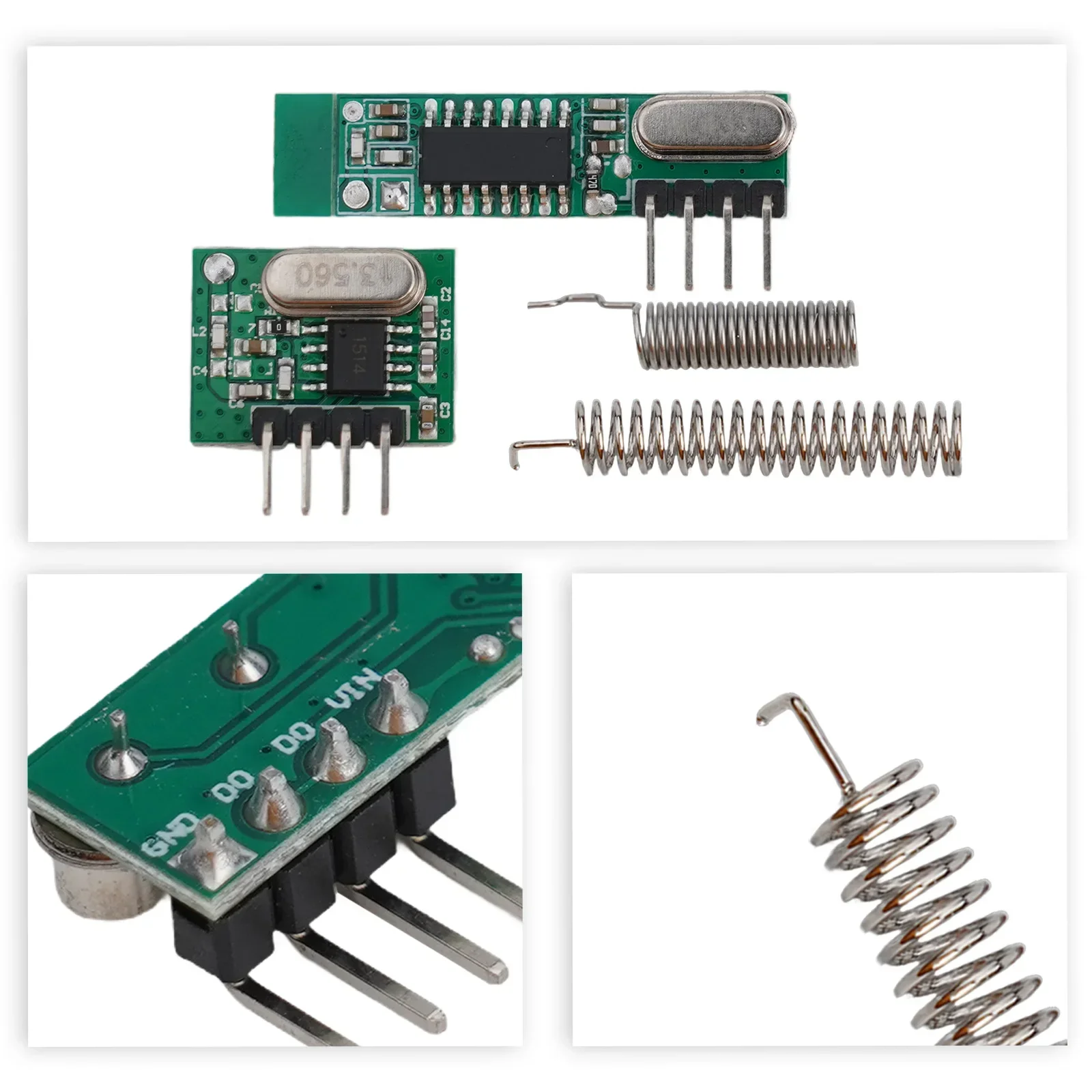 

Модуль радиочастотного приемника 433 МГц Diy Kits Металл + печатная плата Супергетеродинный радиочастотный приемник-передатчик Беспроводной модуль