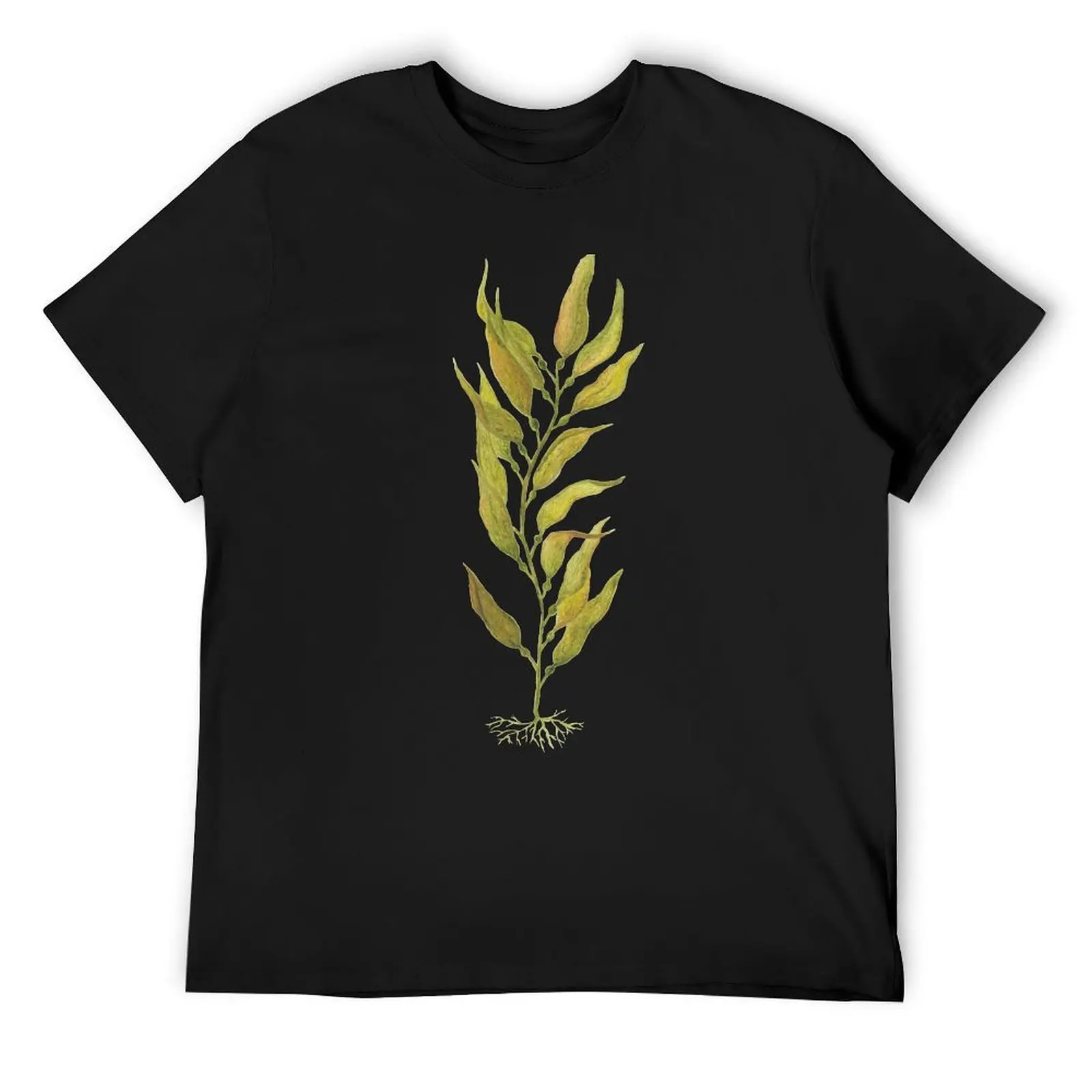 

watercolour kelp T-Shirt vintage anime shirt street wear heavyweights men tshirt